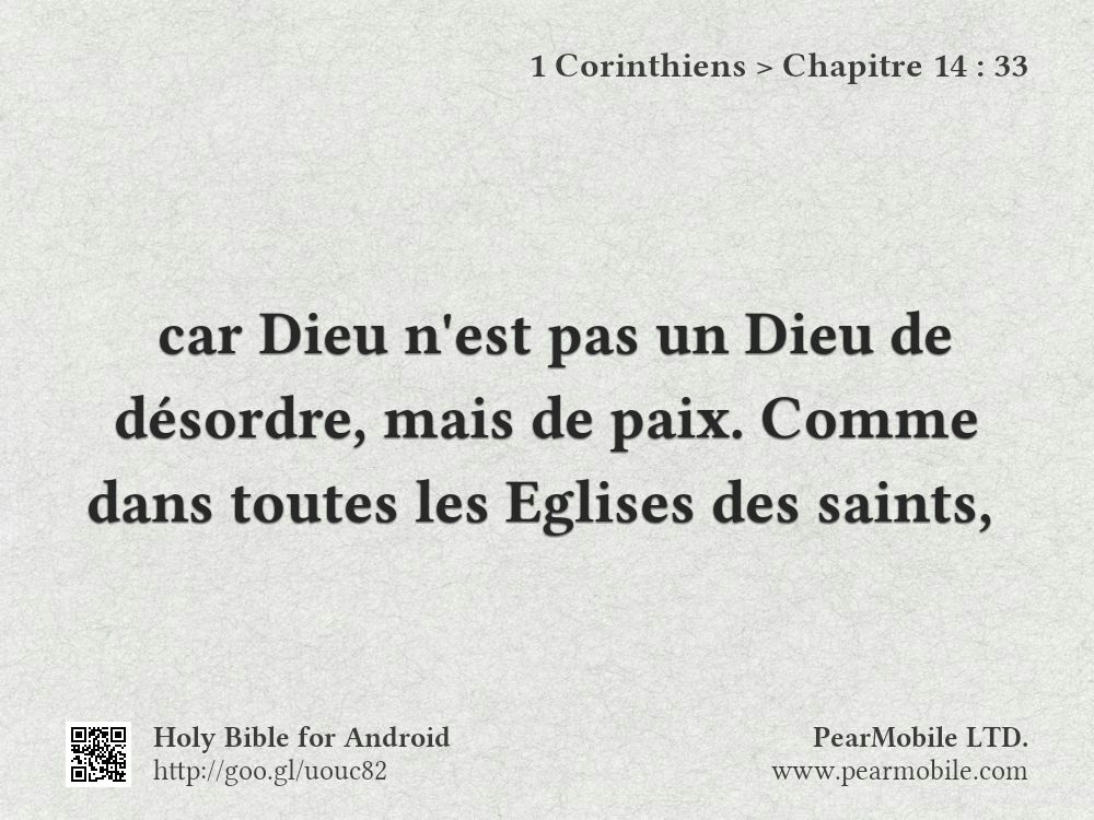 1 Corinthiens, Chapitre 14:33